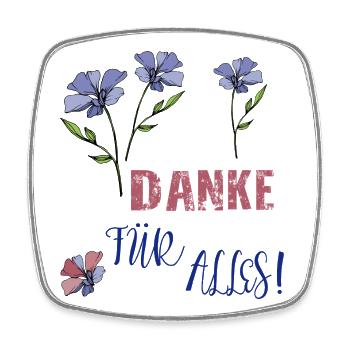 Danke Für Alles  - Viereckiger Kühlschrankmagnet - Weiß - Vorne