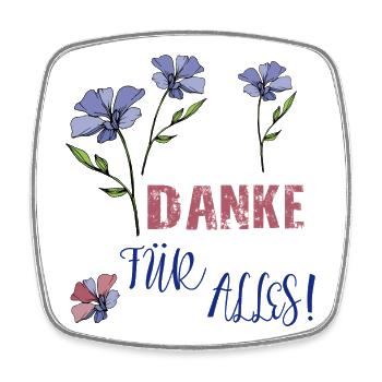 Danke Für Alles  - Viereckiger Kühlschrankmagnet - Weiß - Vorne