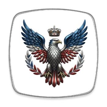 Royal US Eagle – Liberty & Crown Coat of Arms - Square fridge magnet - white - Front