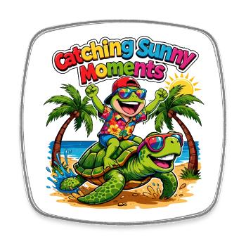 Sunny Moments - Viereckiger Kühlschrankmagnet - Weiß - Vorne