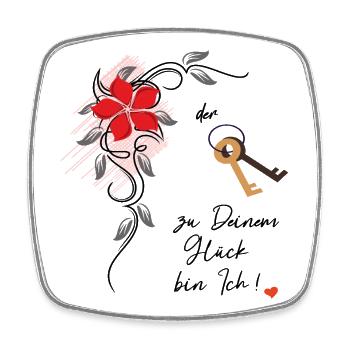 Glück  - Viereckiger Kühlschrankmagnet - Weiß - Vorne
