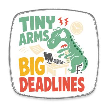 T-Rex avec des armes légères dans le bureau - Magnet carré - blanc - Devant