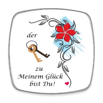 Glück - Viereckiger Kühlschrankmagnet - Weiß - Vorne