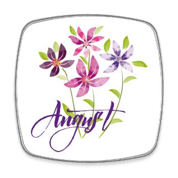  Blumenstrauß August - Viereckiger Kühlschrankmagnet - Weiß - Vorne