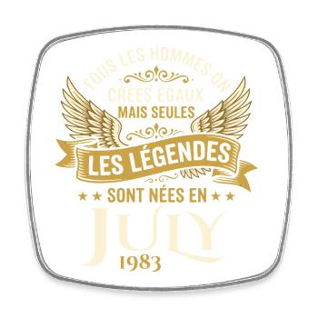 Légende Née En Juillet 1983 Anniversaire - Magnet carré - blanc - Devant