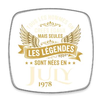 Légende Née En Juillet 1978 Anniversaire - Magnet carré - blanc - Devant