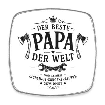 Der beste Papa der Welt Motiv - Viereckiger Kühlschrankmagnet - Weiß - Vorne