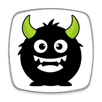 Bold Monster Mascot Streetwear Graphic - Square fridge magnet - white - Front