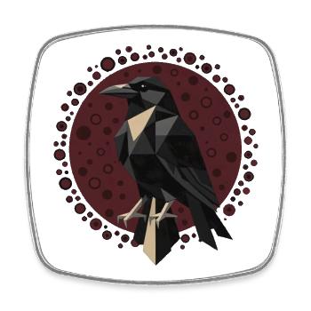 Dark Raven Symbol Graphic Shirt - Square fridge magnet - white - Front