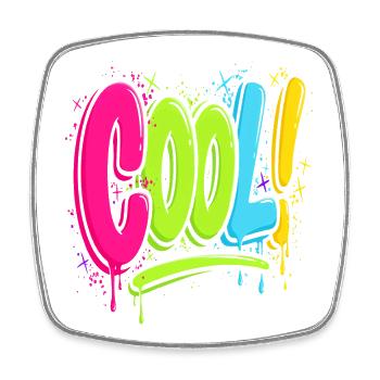 Cool Graffiti Street Art Neon Spray Design Shirt - Square fridge magnet - white - Front