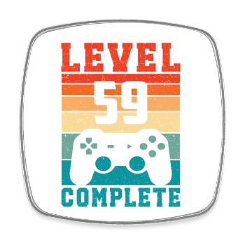 59e anniversaire Niveau 59 Joueur complet 59 ans - Magnet carré - blanc - Devant