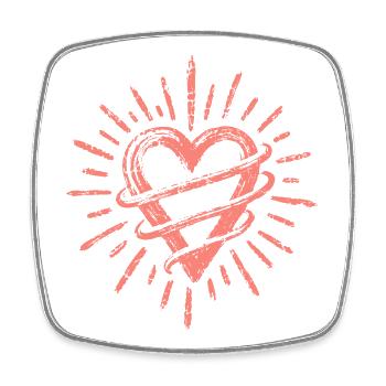 Heart - Square fridge magnet - white - Front