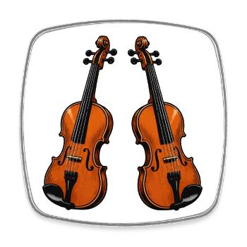 Violon Violon - Magnet carré - blanc - Devant