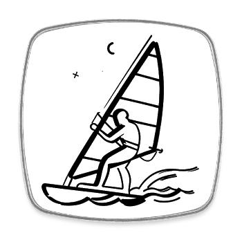 Windsurfing Drawing - Square fridge magnet - white - Front