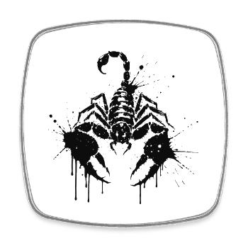 Scorpion Splatter Black - Square fridge magnet - white - Front