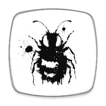 Abeille Street Art Grunge Noir - Magnet carré - blanc - Devant