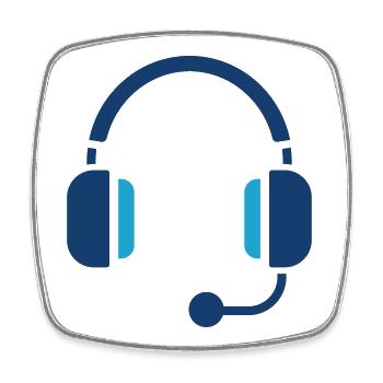 Headset Customer Support Line Icon - Square fridge magnet - white - Front