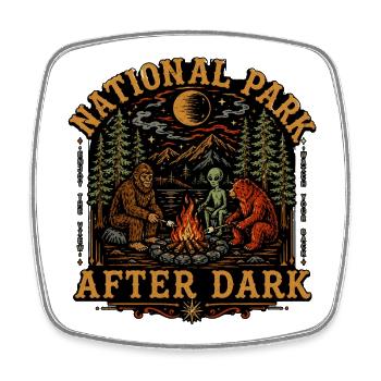 National Park After Dark - Square fridge magnet - white - Front