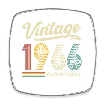 Vintage 1966 Limited edition 60th Birthday - Square fridge magnet - white - Front