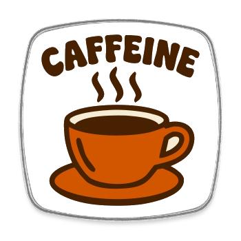 Kaffeetasse Caffeine Logo - Viereckiger Kühlschrankmagnet - Weiß - Vorne