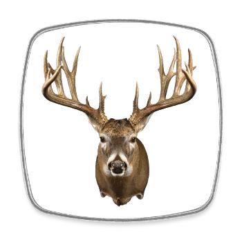 Tête de cerf avec des bois majestueux - Magnet carré - blanc - Devant