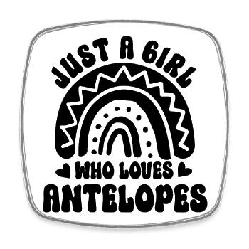 Antelope Retro Rainbow - Magnet carré - blanc - Devant