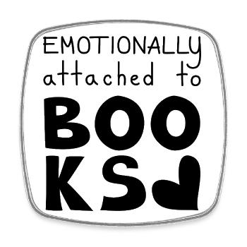 Emotionally Attached To Books, Black - Square fridge magnet - white - Front