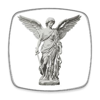 Winged Guardian Angel with Sword - Square fridge magnet - white - Front
