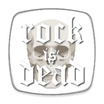 Rock Is Dead Skull Gothic - Square fridge magnet - white - Front