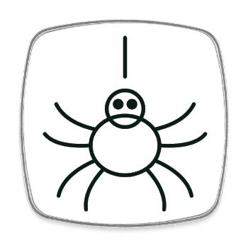 Minimalist Linear Spider - Square fridge magnet - white - Front