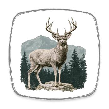 Deer with antlers - Square fridge magnet - white - Front