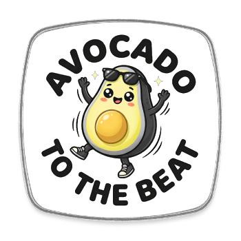 Fête Avocado Beat Cool Fruit - Magnet carré - blanc - Devant