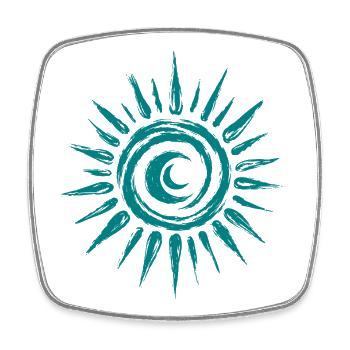 Sun Moon - Square fridge magnet - white - Front