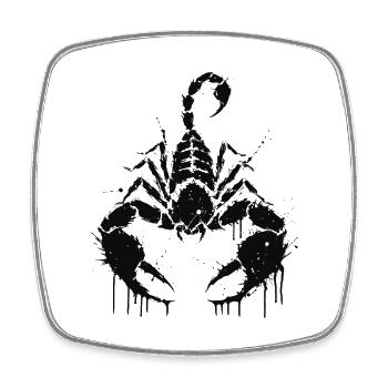 Scorpion encre noire silhouette - Magnet carré - blanc - Devant