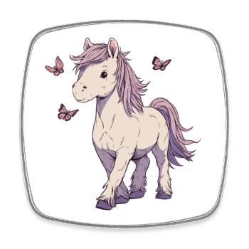 Bangs with butterflies - Square fridge magnet - white - Front