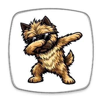 Dab du Cairn Terrier dans le style comique - Magnet carré - blanc - Devant