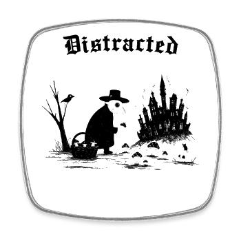 Distracted by side quests - Viereckiger Kühlschrankmagnet - Weiß - Vorne