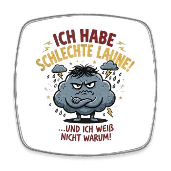 Schmollwolke Sturmlaune - Viereckiger Kühlschrankmagnet - Weiß - Vorne
