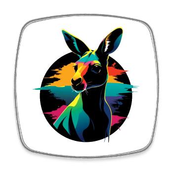 Kangaroo Portrait - Square fridge magnet - white - Front