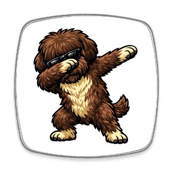 Tamponnement du barbet dans le style de la bande dessinée - Magnet carré - blanc - Devant