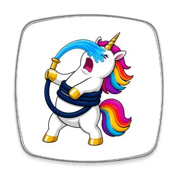 Attaque du tuyau de jardin licorne - Magnet carré - blanc - Devant