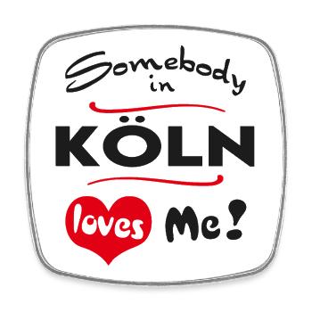 Cologne City Urban T-Shirt City Heimatliebe Town - Square fridge magnet - white - Front