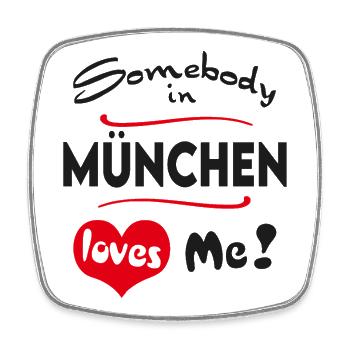 München Stadt Urban T-Shirt City Heimatliebe Town - Viereckiger Kühlschrankmagnet - Weiß - Vorne