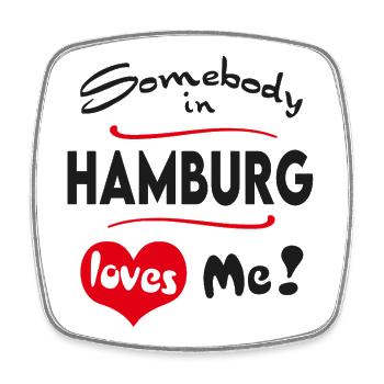 Hamburg Stadt Urban T-Shirt City Heimatliebe Town - Viereckiger Kühlschrankmagnet - Weiß - Vorne