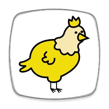 Dessin animé du Poussin Royal - Magnet carré - blanc - Devant