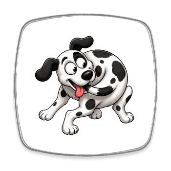 Dizzy Dalmatian Tail Chasing Tornado - Square fridge magnet - white - Front