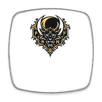 Dragon crown with runic ornaments - Square fridge magnet - white - Front