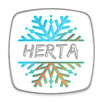 First name Herta - Square fridge magnet - white - Front