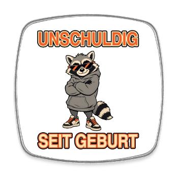 Unschuldig seit Geburt - Viereckiger Kühlschrankmagnet - Weiß - Vorne