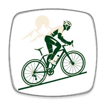 Chemise de cyclisme d’alpinisme sur route - Magnet carré - blanc - Devant